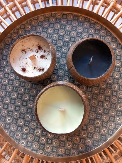 Bougies artisanales noix de coco