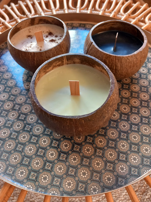 Bougies artisanales noix de coco